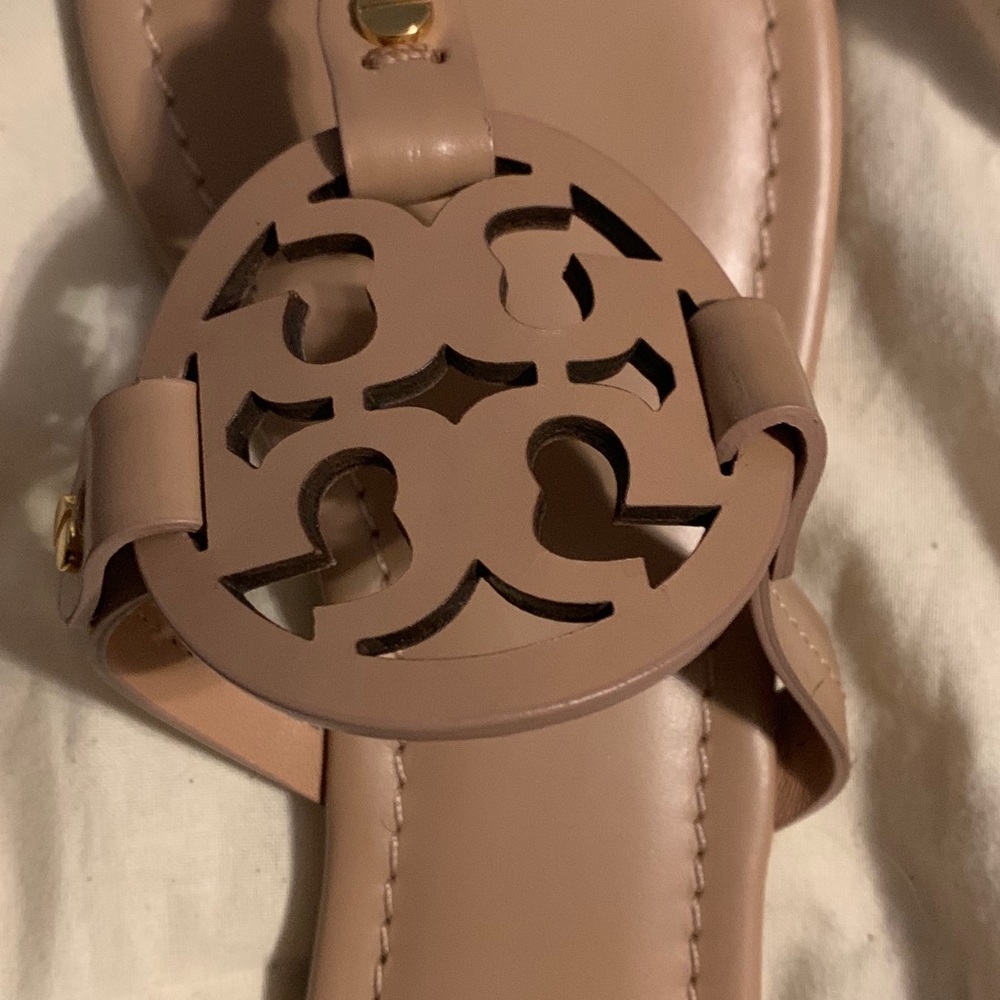 Tory Burch Miller Leather Sandals 8 nude